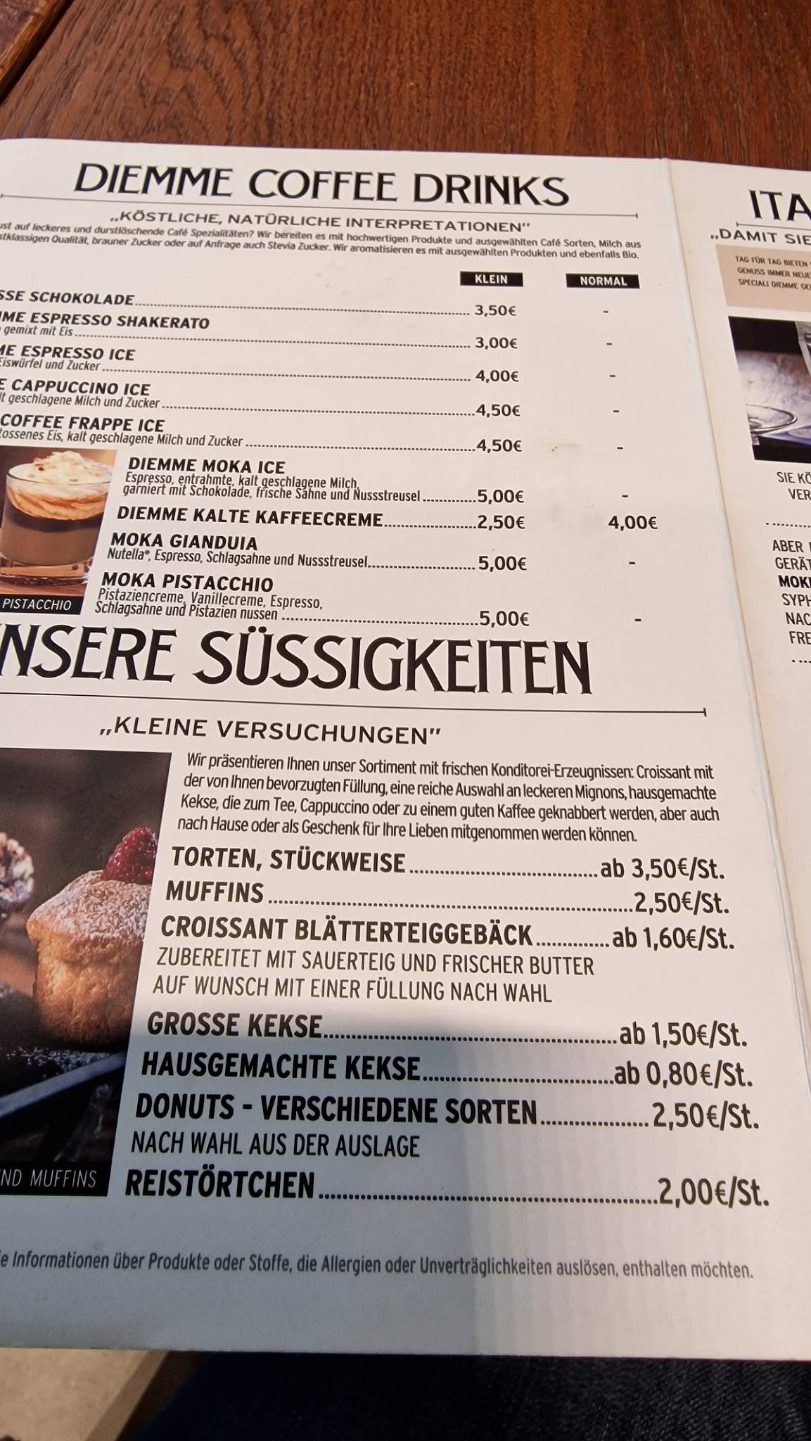 Menu di Bar Caffè Diemme Ipercity - Piano Terra 