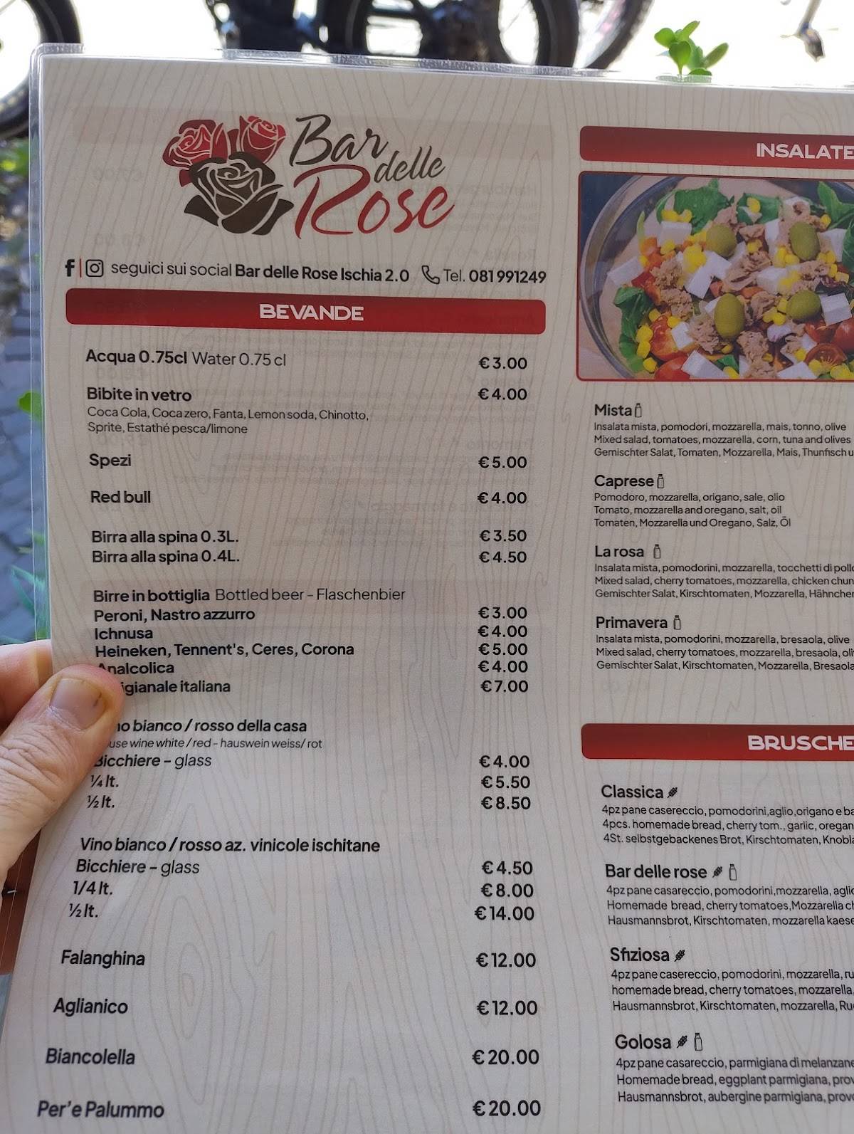 Menu di Bar Delle Rose 