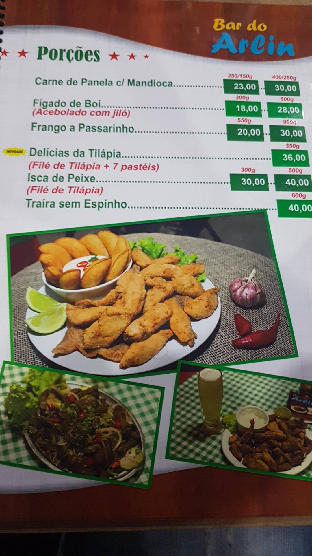 Bar do Arlin - Churrascaria, Bar e Restaurante cardápio