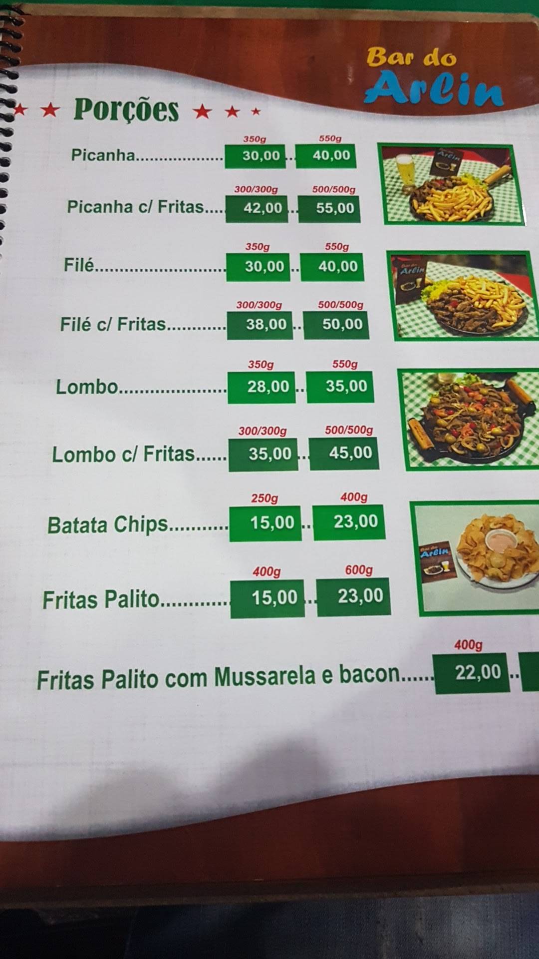 Bar do Arlin - Churrascaria, Bar e Restaurante cardápio