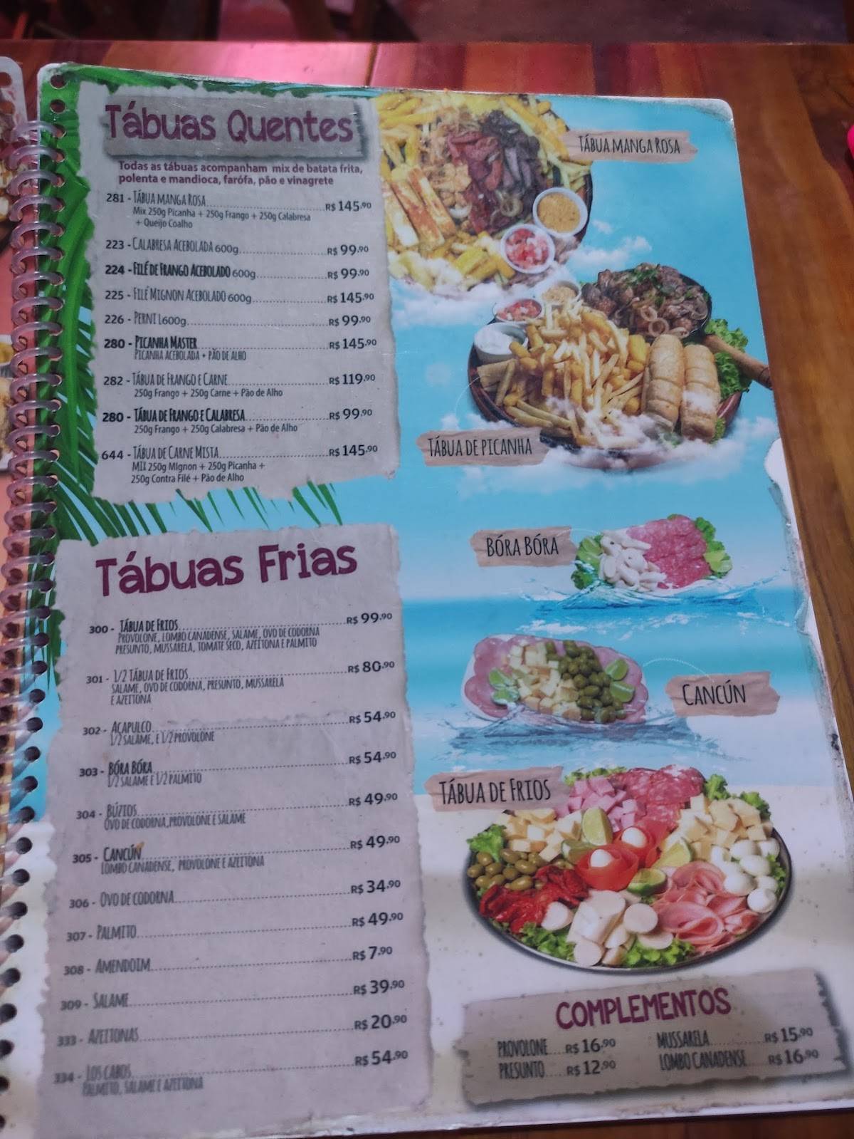 Bar Manga Rosa cardápio