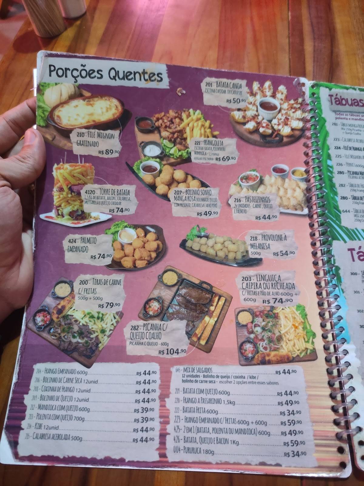 Bar Manga Rosa cardápio