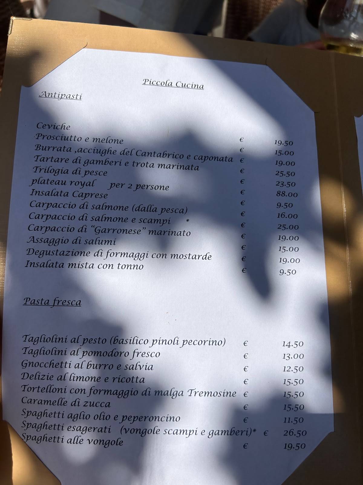 Menu di Ristorante Lido 