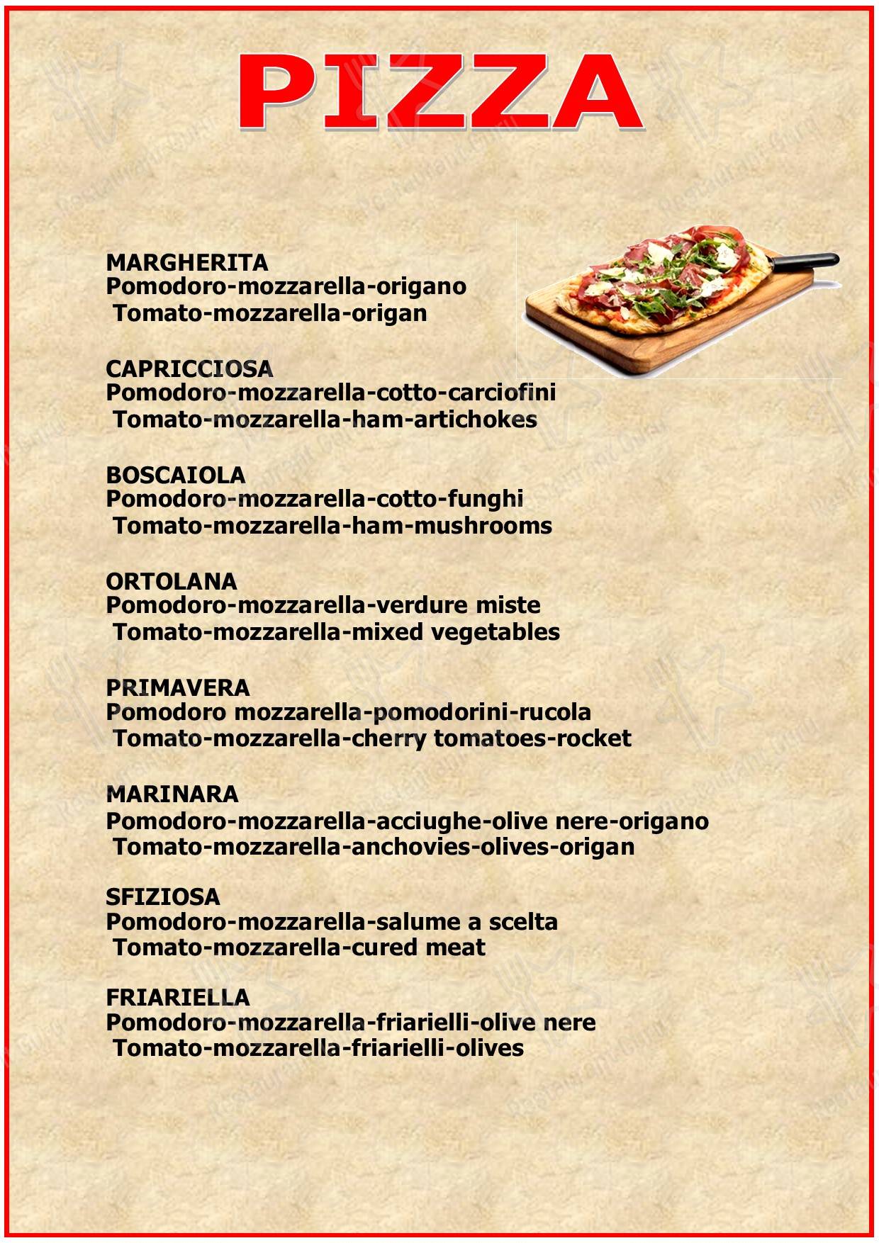 Menu di Bar The Ram's - pasti e bevande