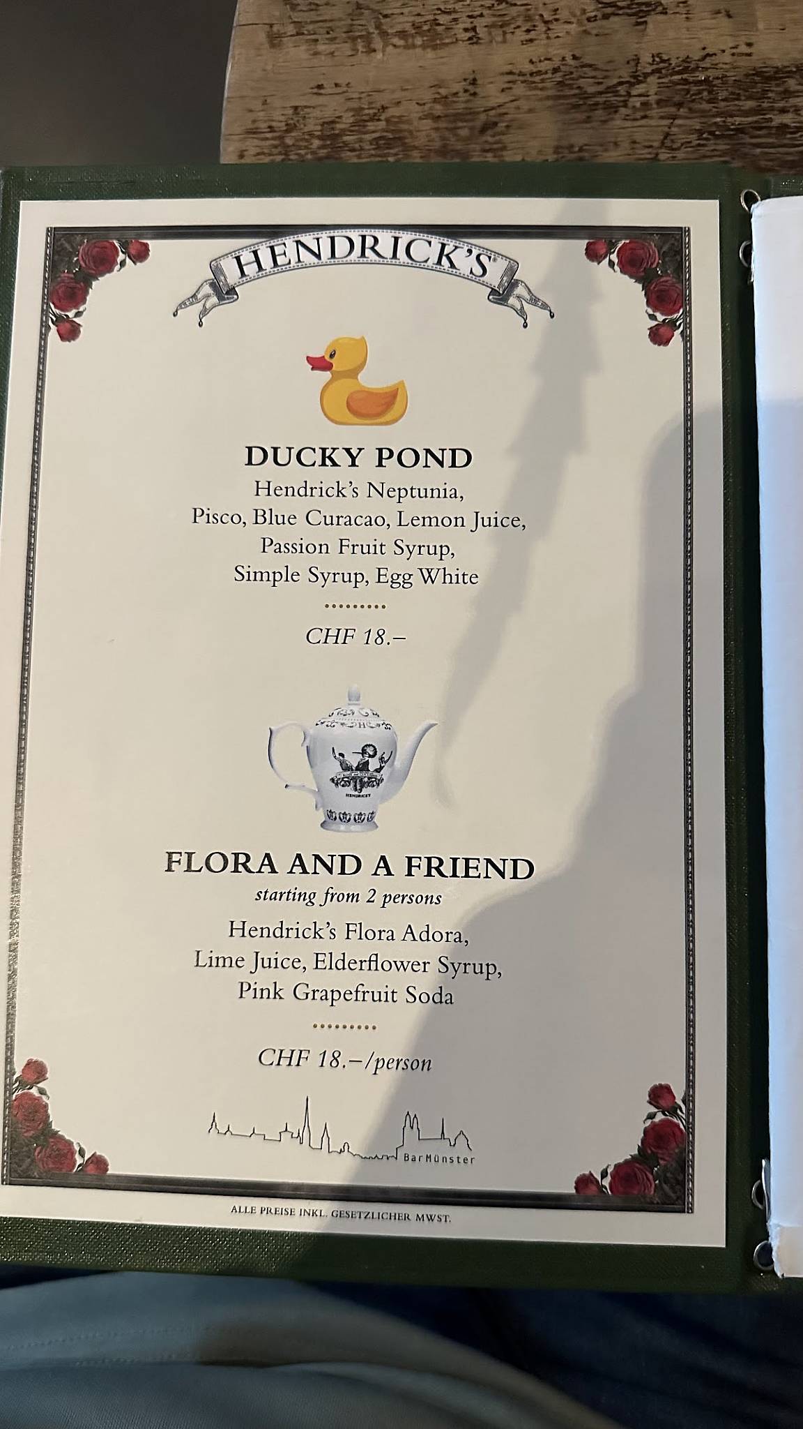 Menu di BarMünster 