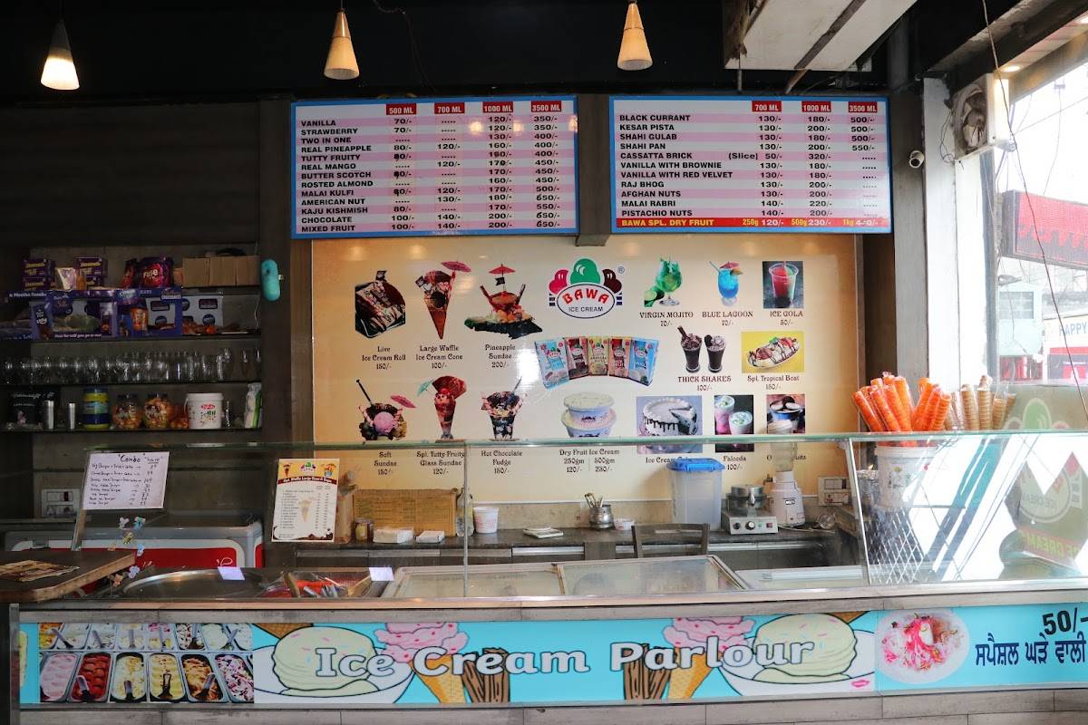 Bawa Ice Cream and Cake shop menu