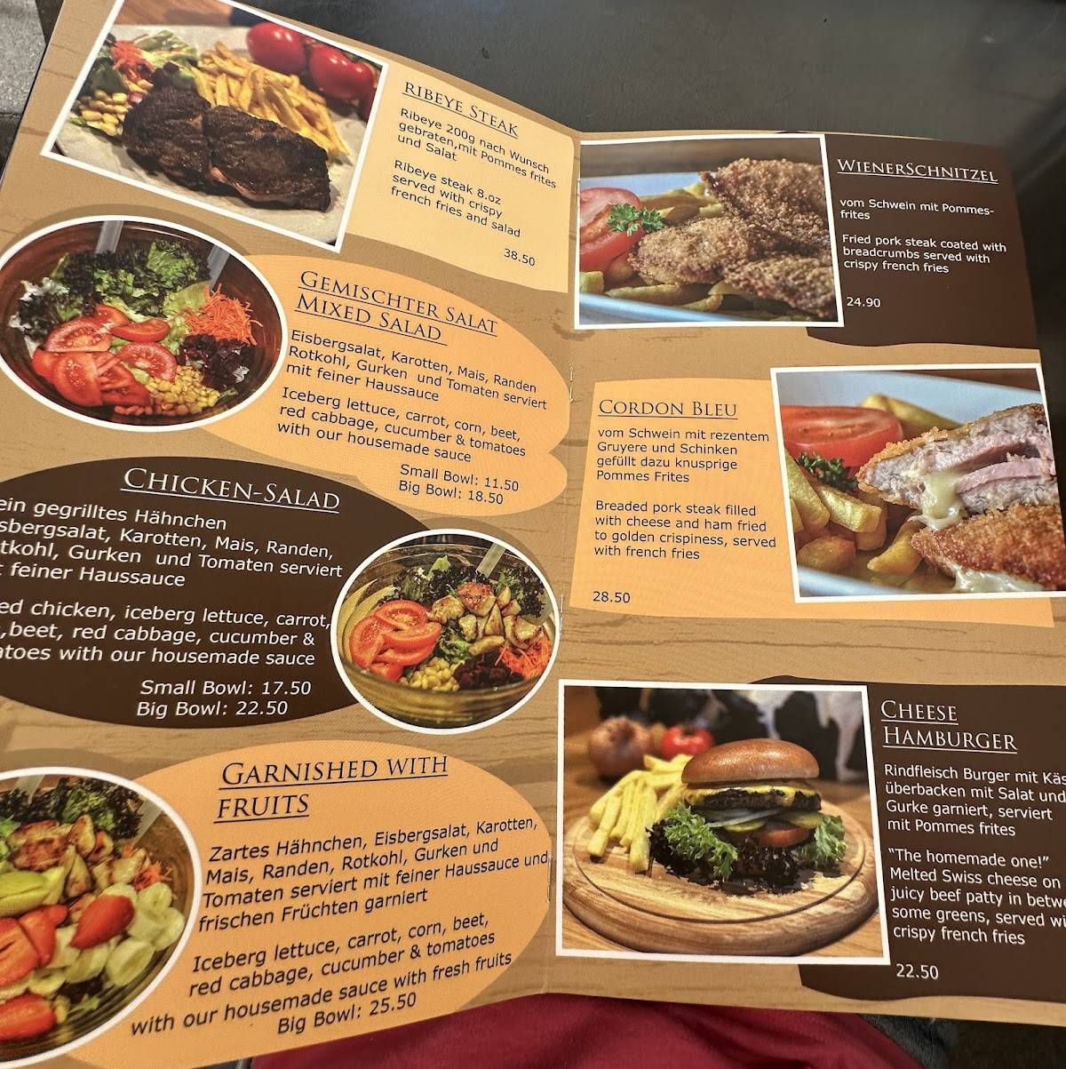 Menu di Bebbis Restaurant 