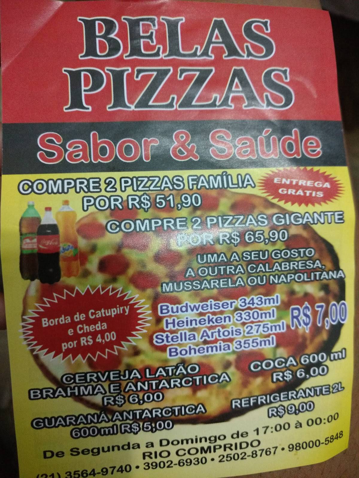 Bellas Pizzas cardápio
