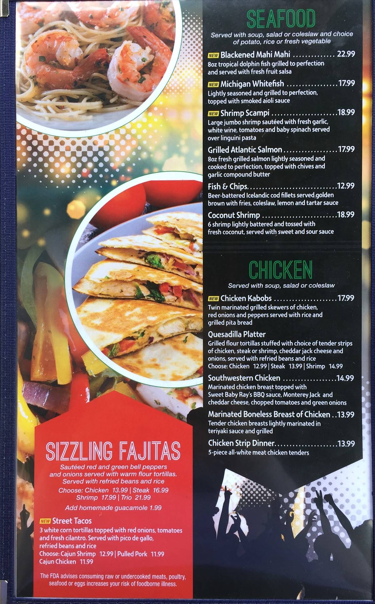 Menu at Johnny's On The Lake Bar & Grill, Belleville