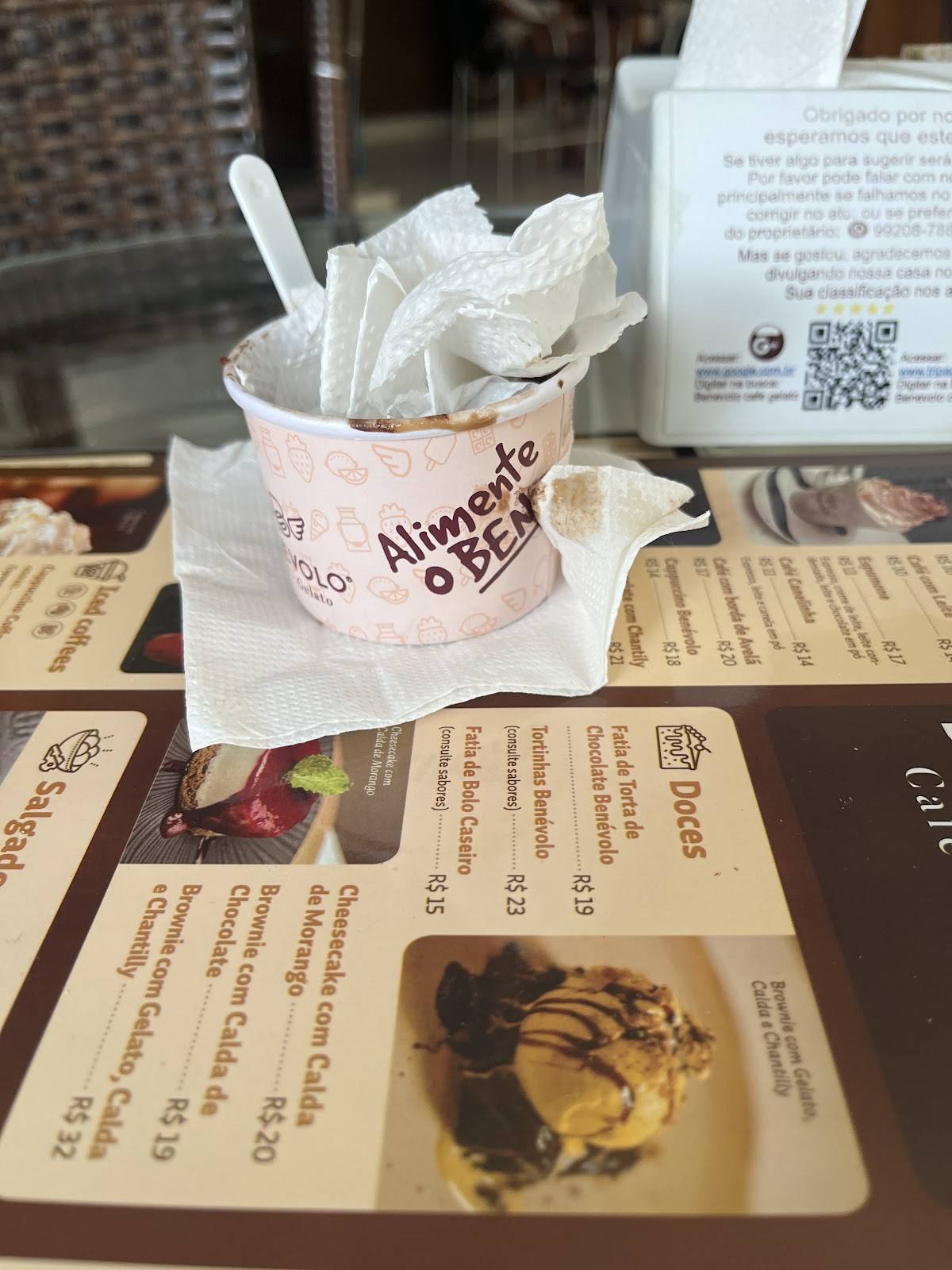 Benévolo Café e Gelato cardápio