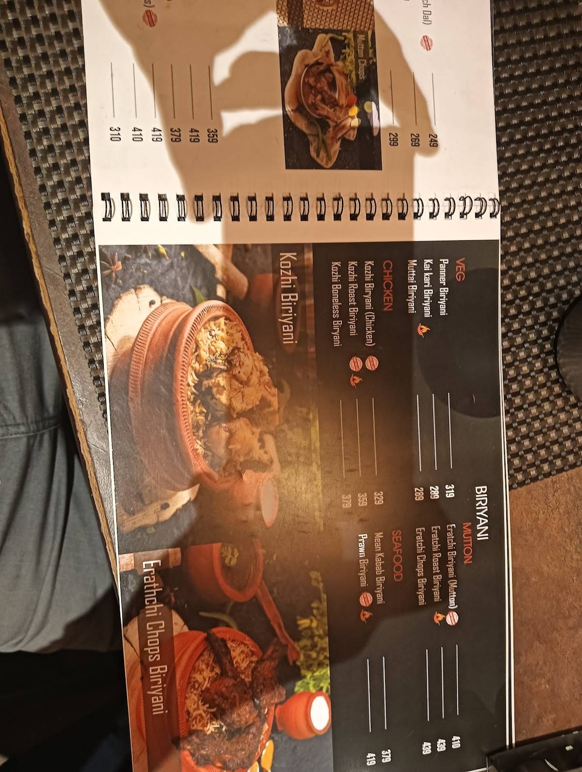 Naachiyar's menu