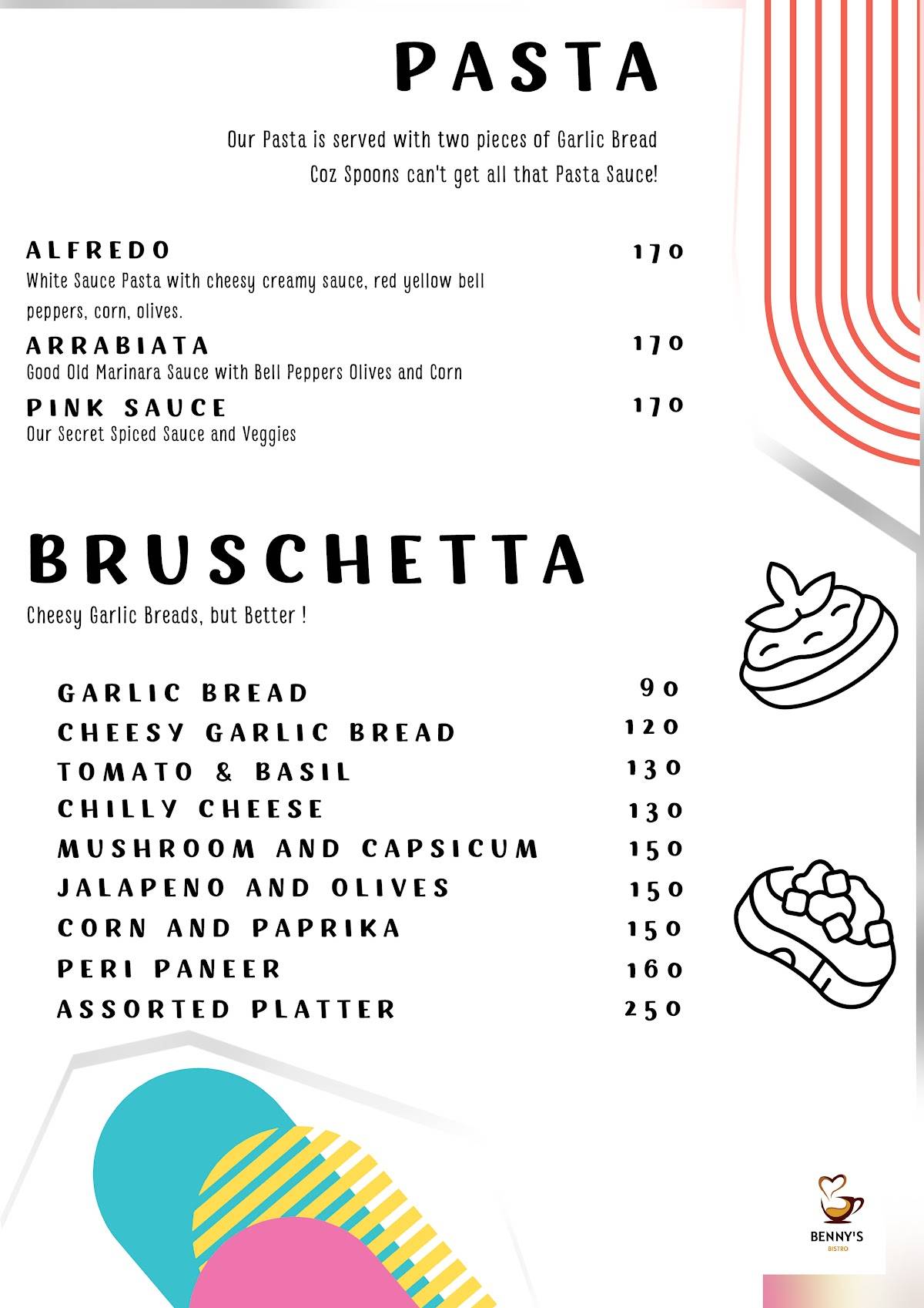 Benny’s Bistro (Vegetarian Café) menu