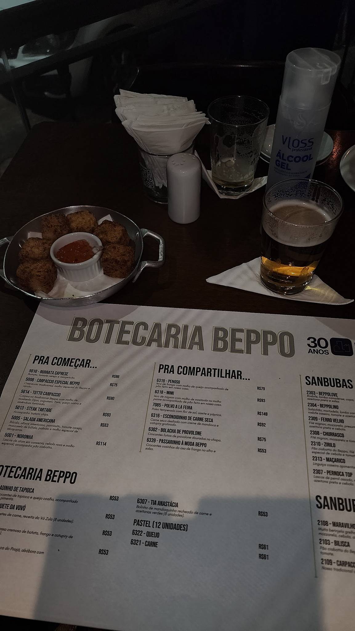 Beppo cardápio
