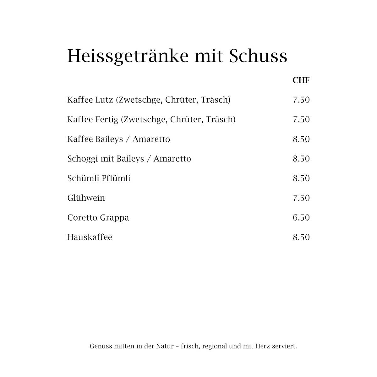 Menu di Berghaus Bargis 