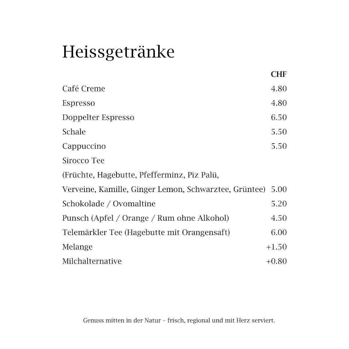Menu di Berghaus Bargis 