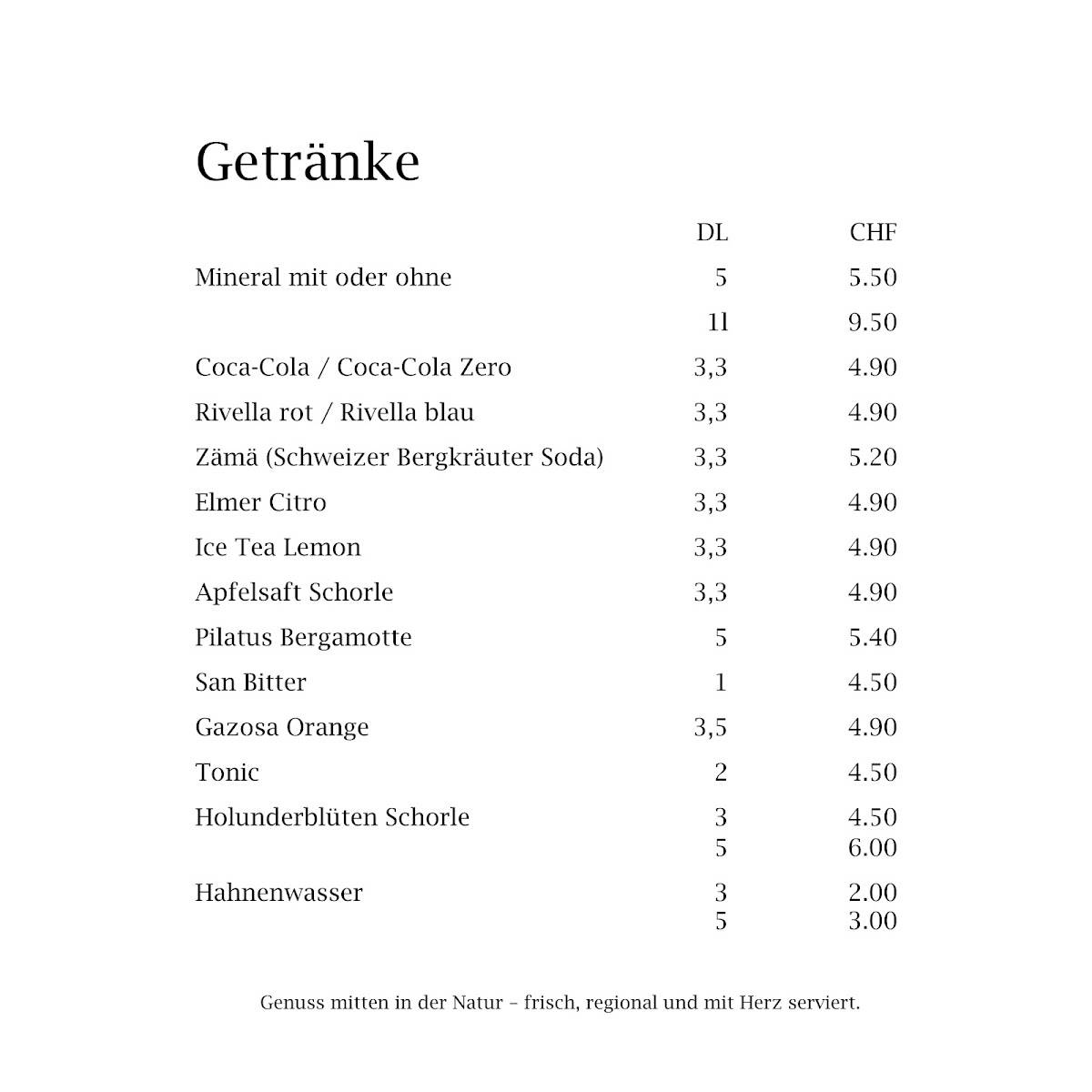 Menu di Berghaus Bargis 