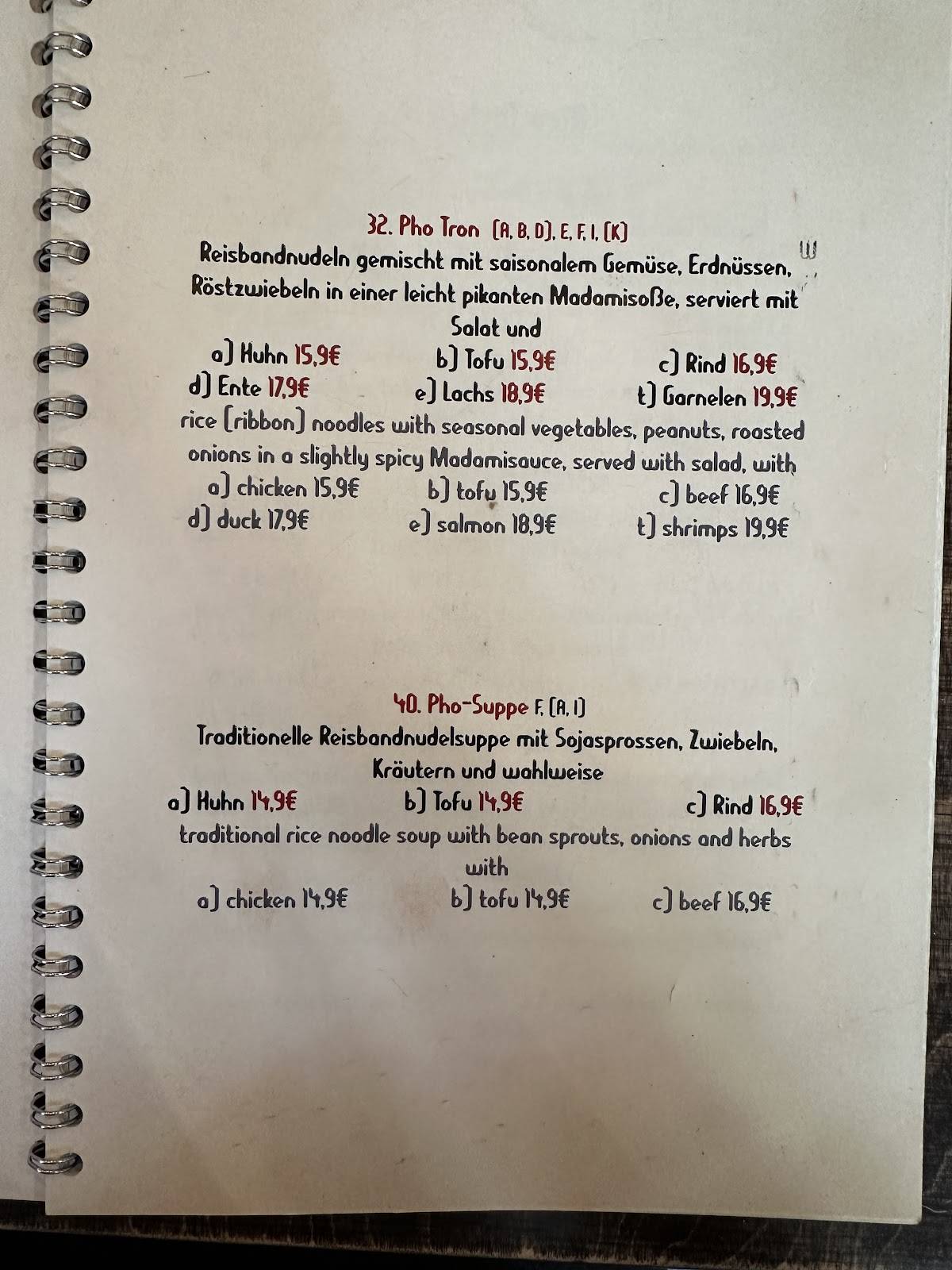 Menu de Madami - Mom's Viet Kitchen