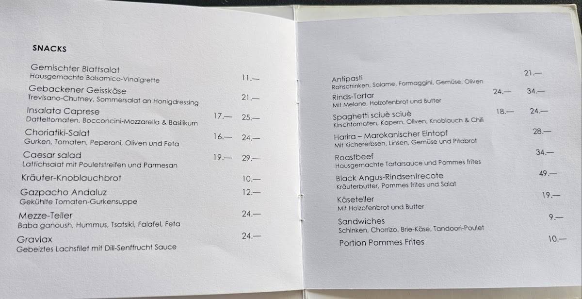 Menu de Restaurant Rosengarten
