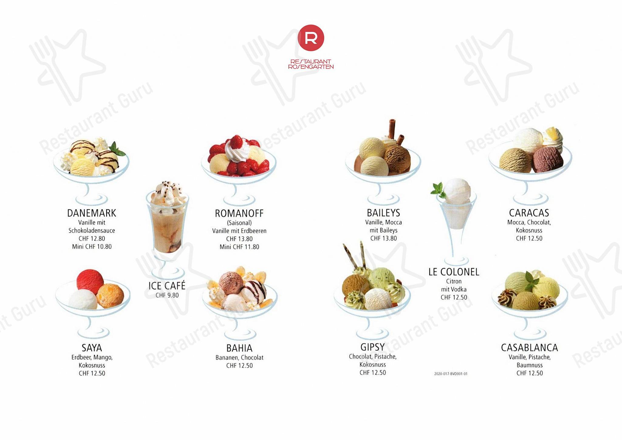Restaurant Rosengarten dans Berne - OUR MENU