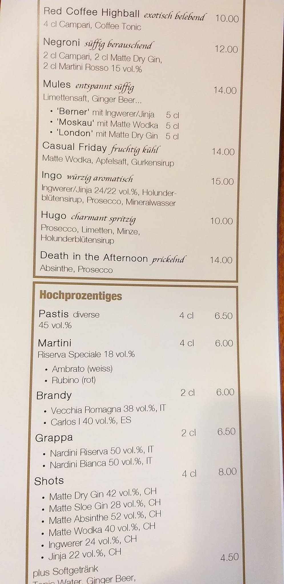 Menu di cafe.bar SIMPEL 