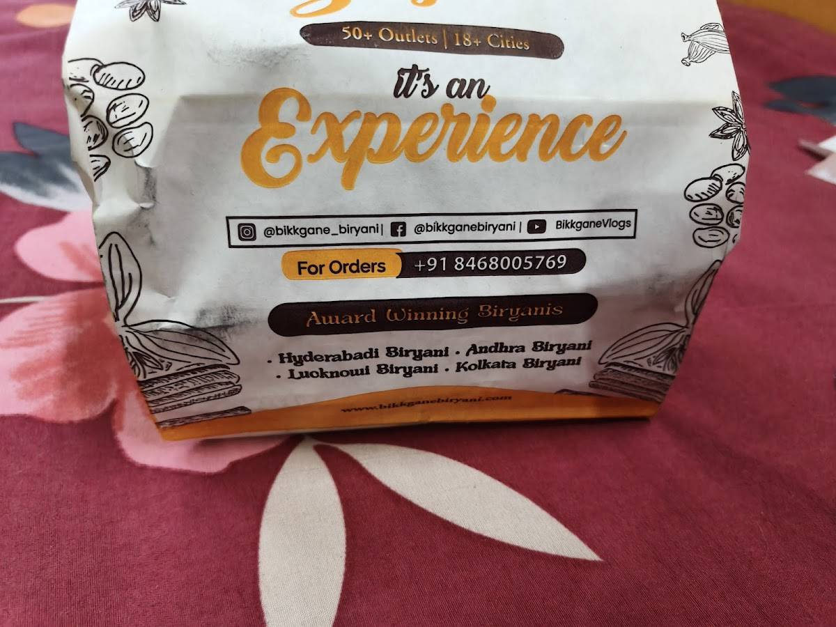 Bikkgane Biryani menu