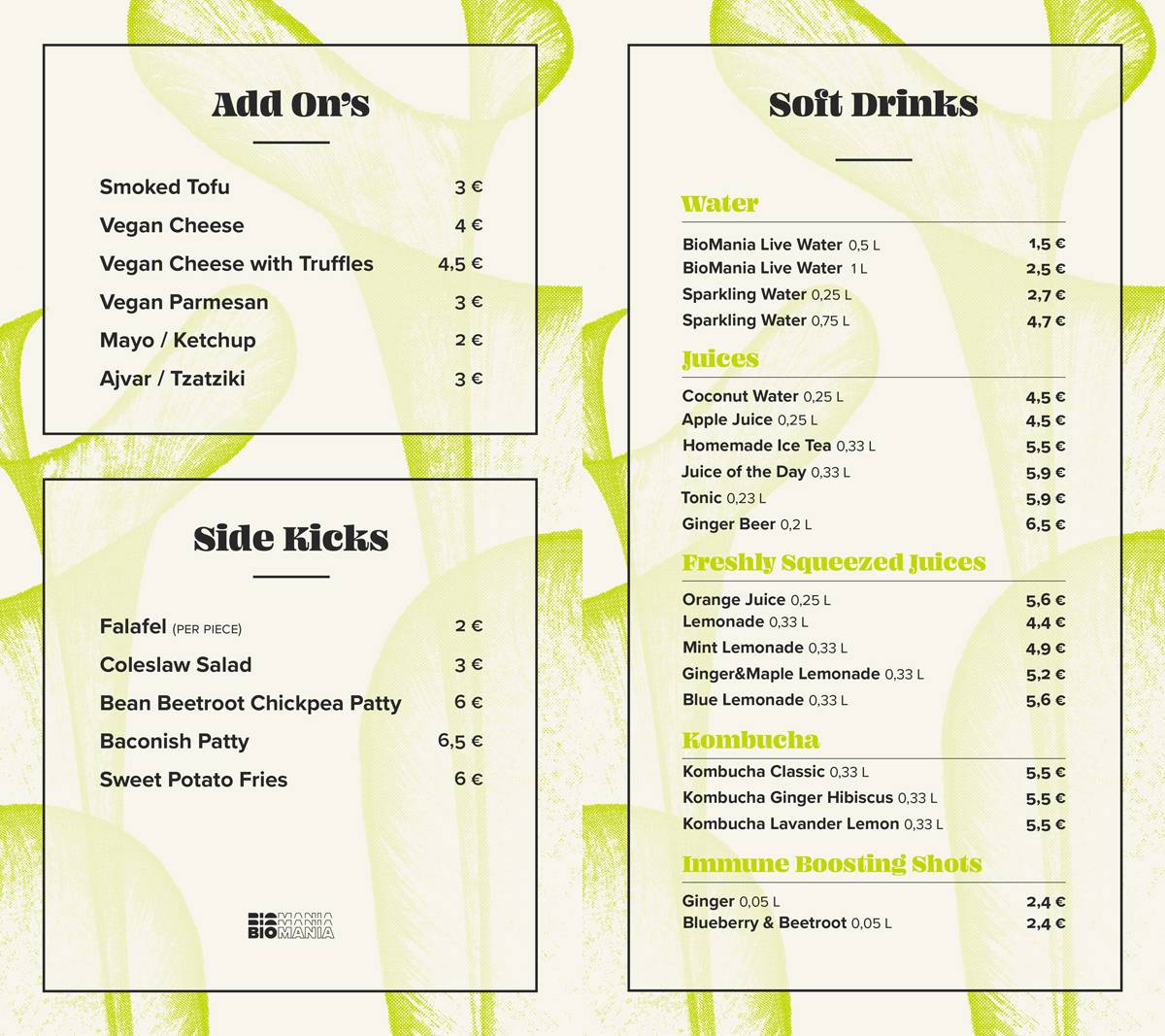 Menu di BioMania Bistro Bol 