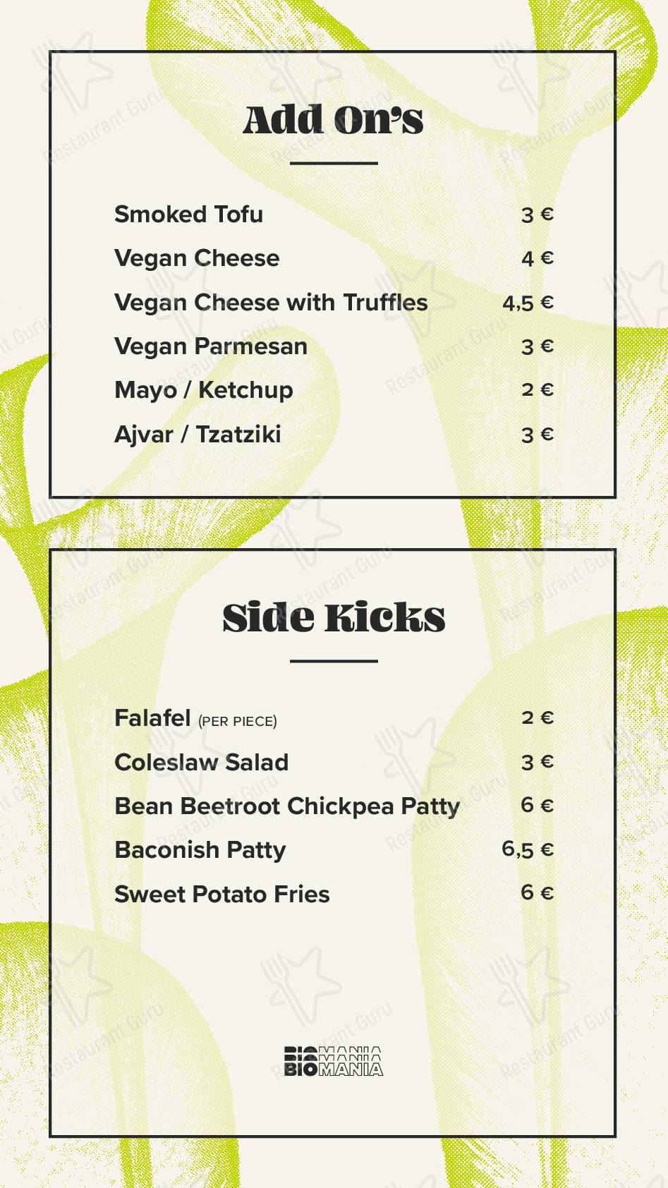 Menu di BioMania Bistro Bol