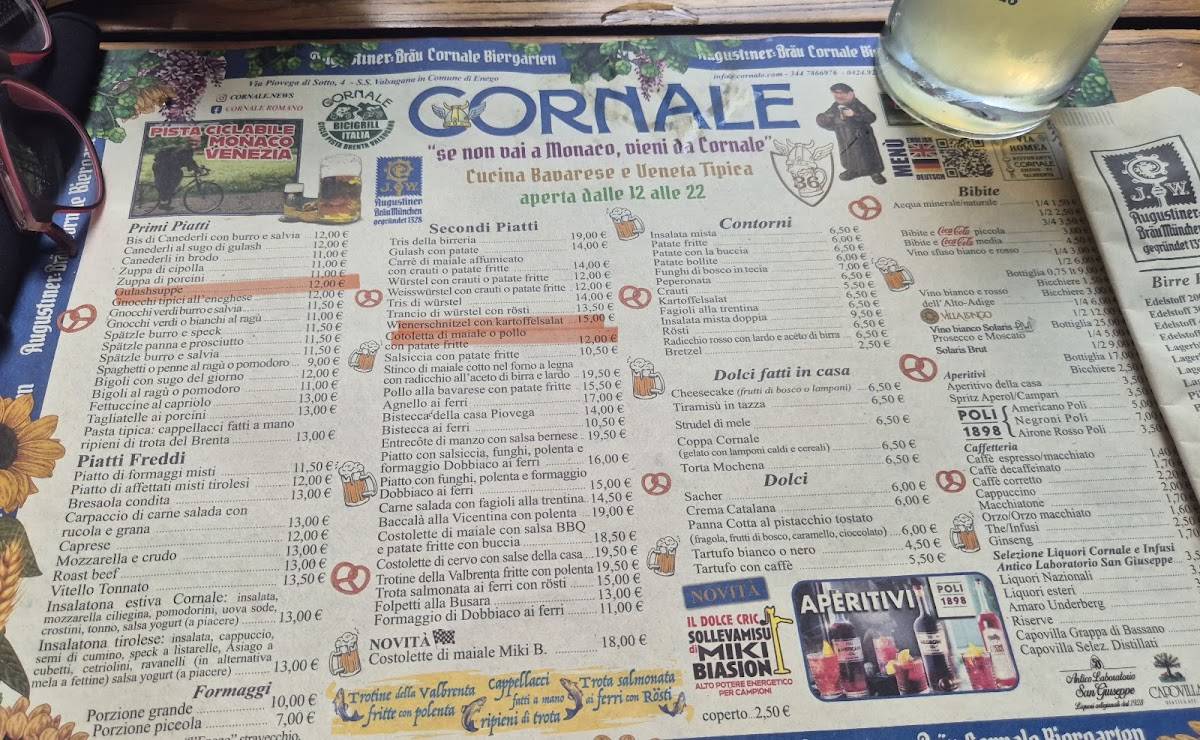 Menu di Birreria Cornale 