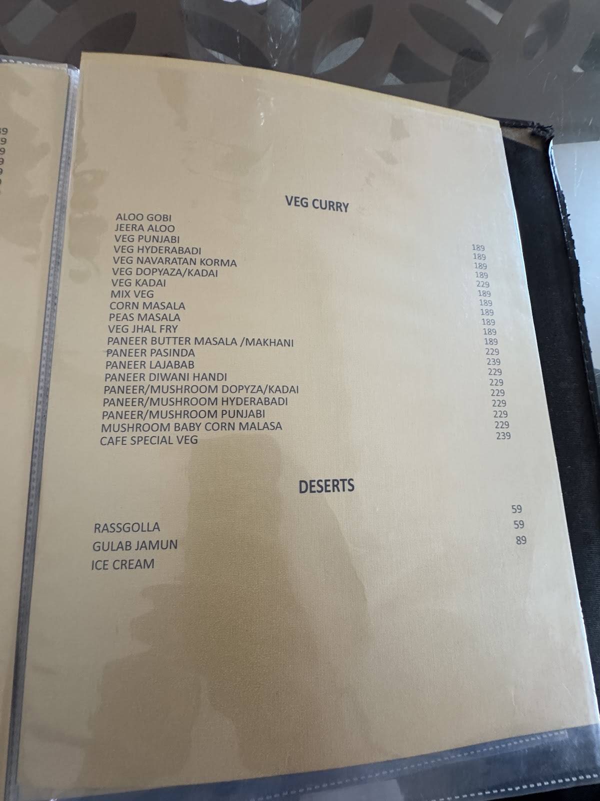 Biryani cafe menu