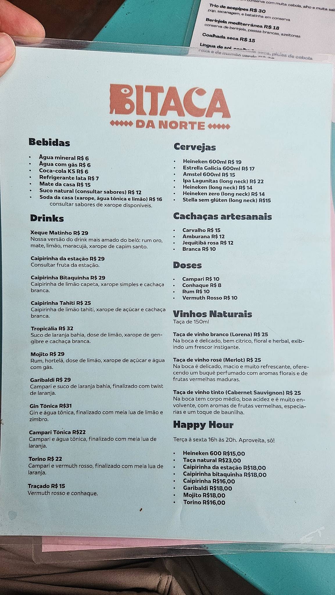 Bitaca da Norte cardápio