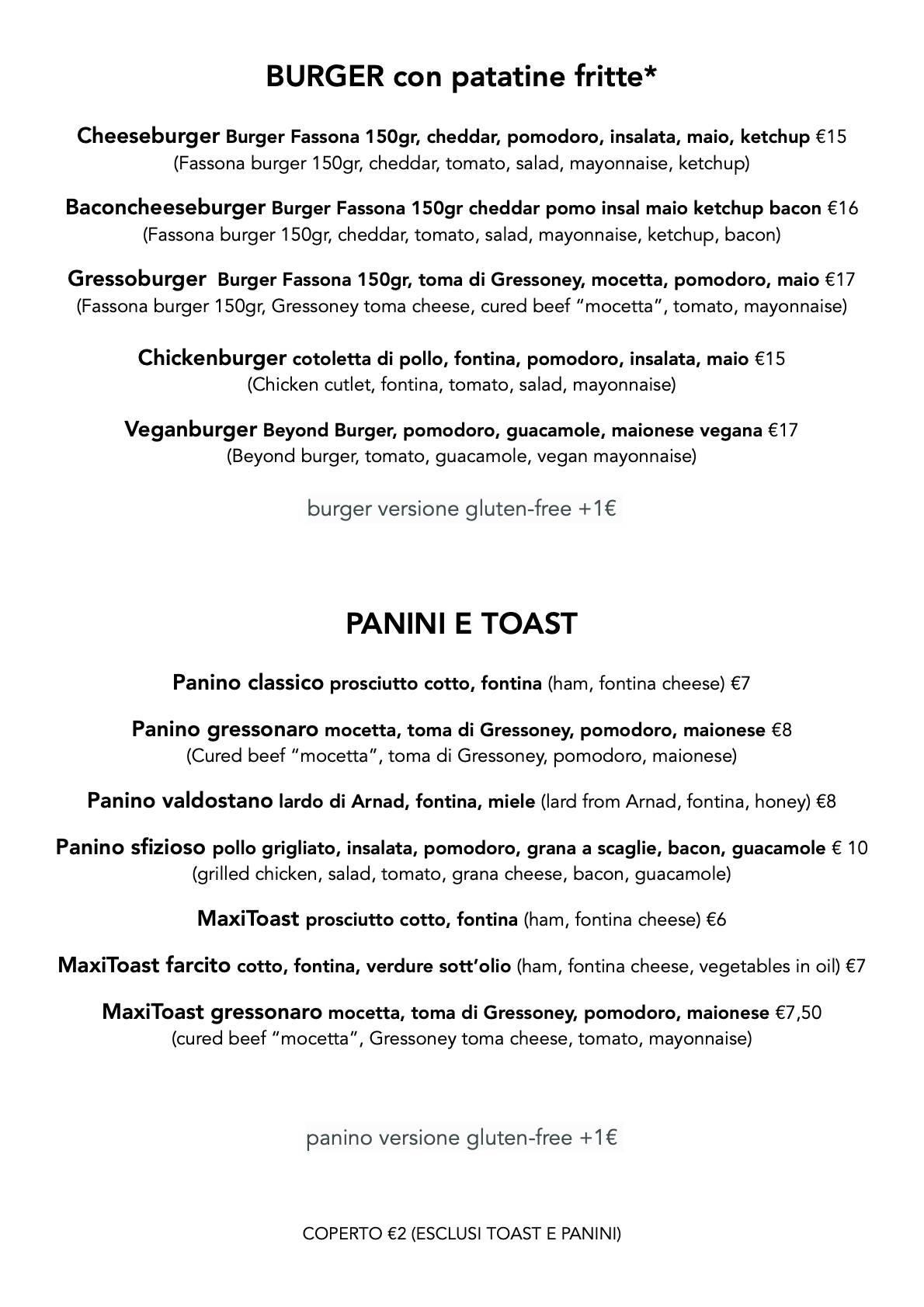Menu di Blanche Bistrot 