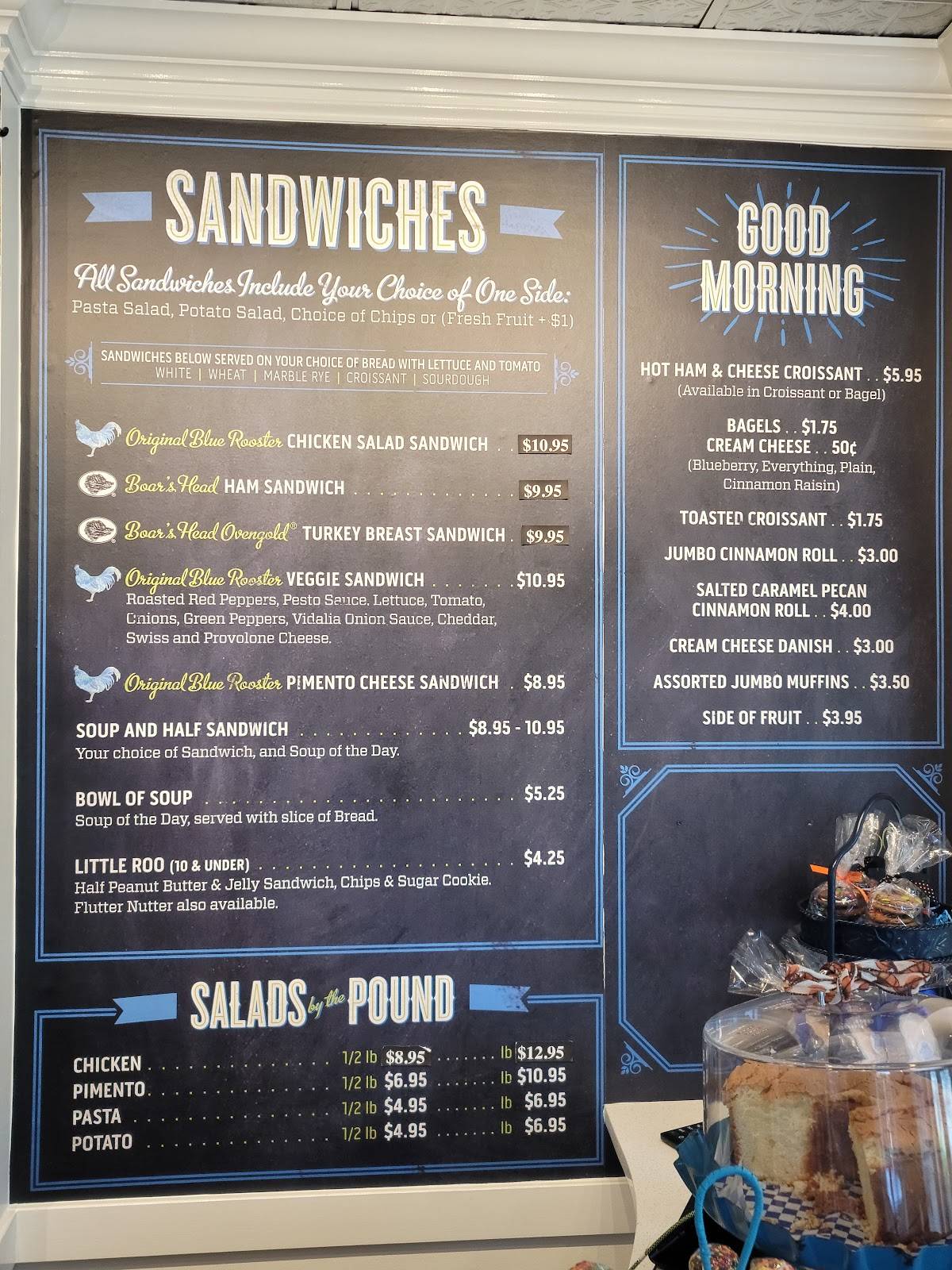 Menu at Blue Rooster Bake Shop & Eatery cafe, Lawrenceville