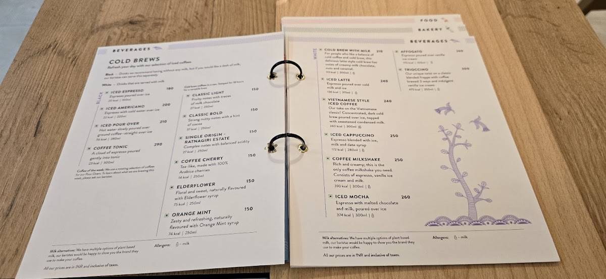 Blue Tokai Coffee Roasters Sadashiva Nagar menu