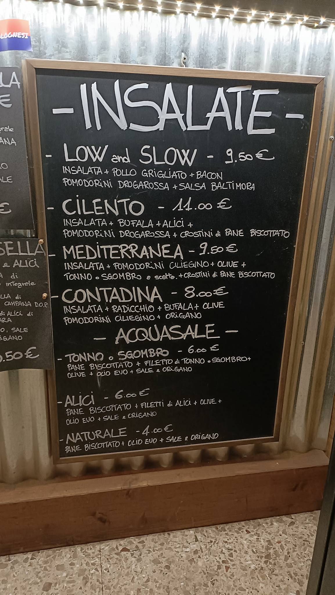 Menu di Low & slow Bologna 