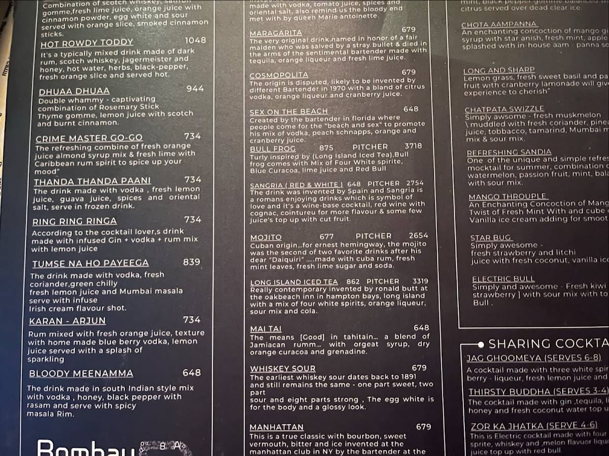 Bombay Adda menu