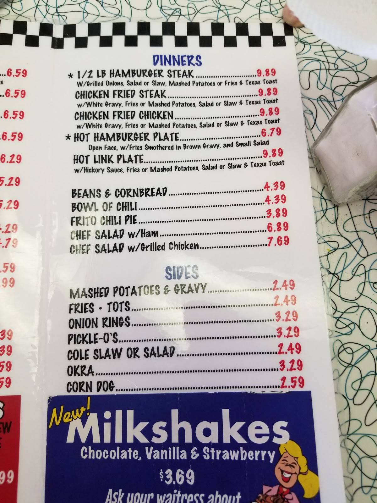 Menu at Boomarang Diner Enid/Oakwood restaurant, Enid, 721 S Oakwood Rd