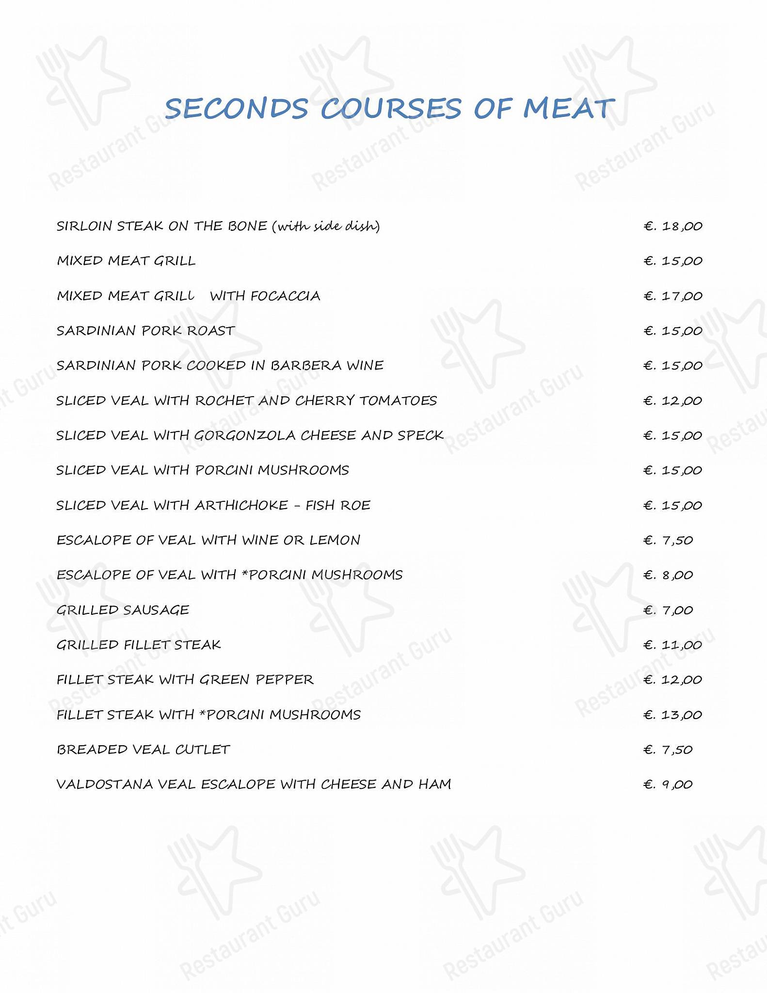 Menu di I Due Regni di Siccardi Wilma - piatti e bevande