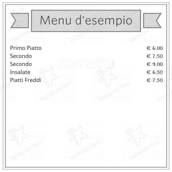 Menu di Panificio Pasticceria Caffetteria Bottarelli 