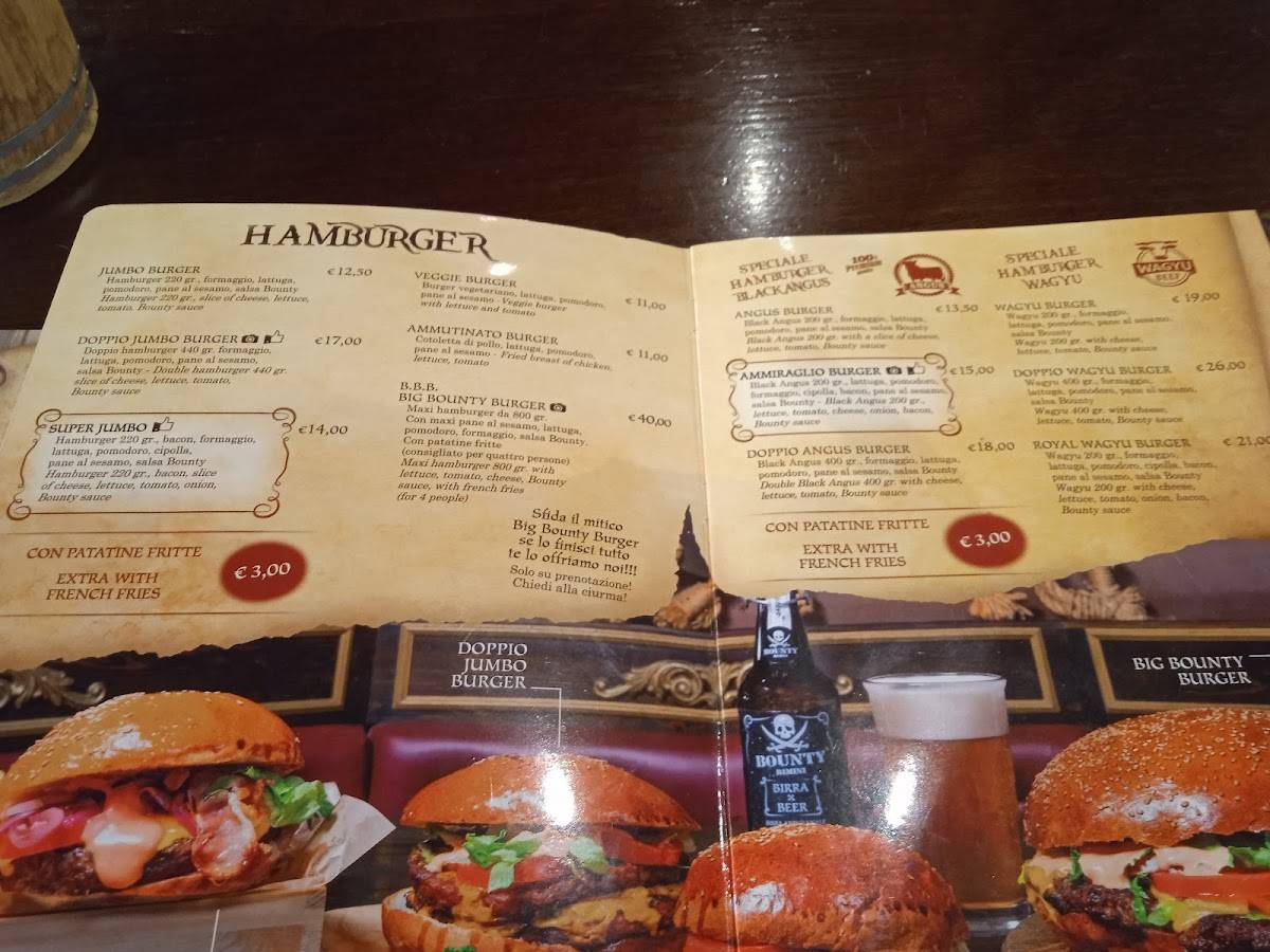 Menu di Bounty Rimini 