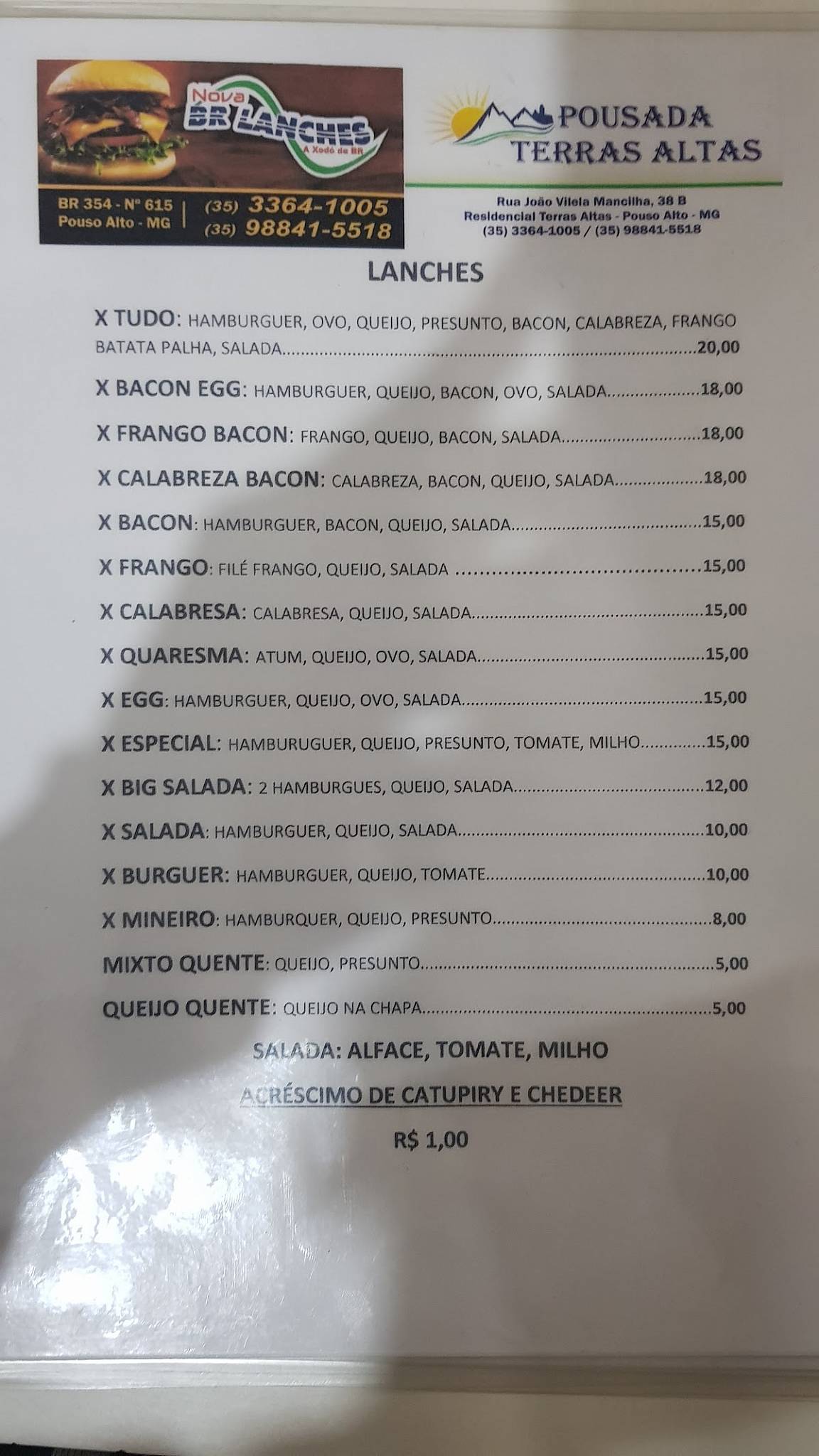 Br Lanches cardápio