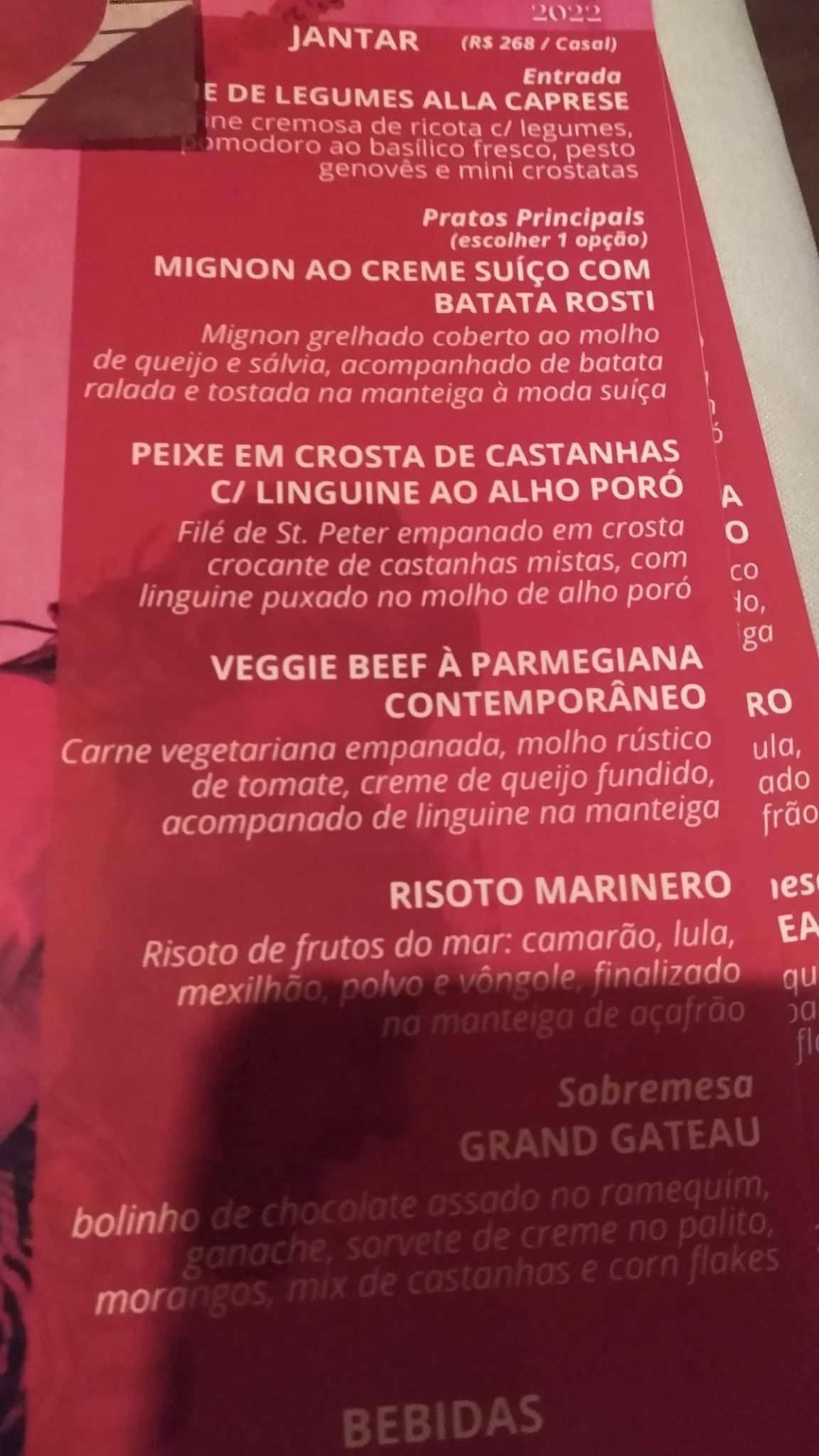Brasiliano cardápio