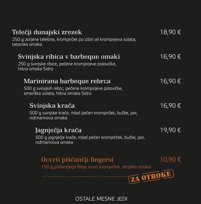 Menu di Sidro 