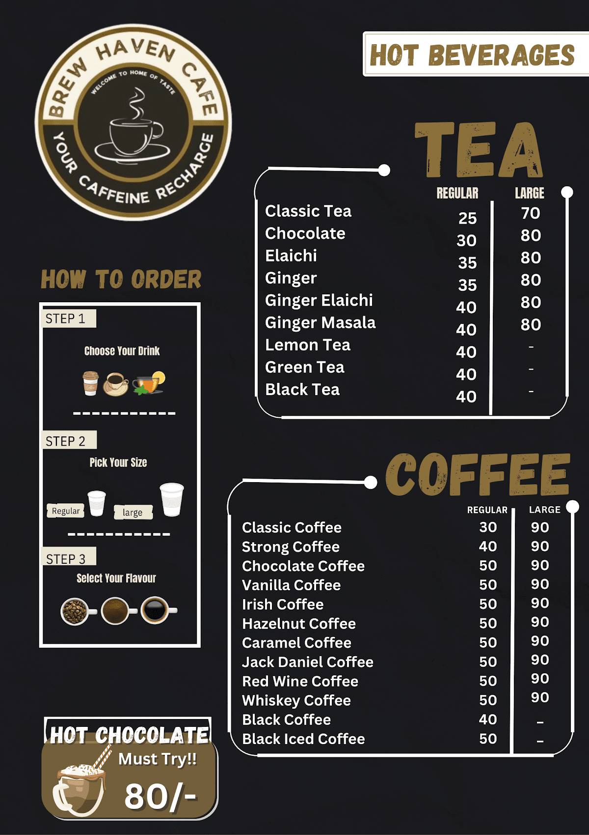 Brew Haven Cafe menu