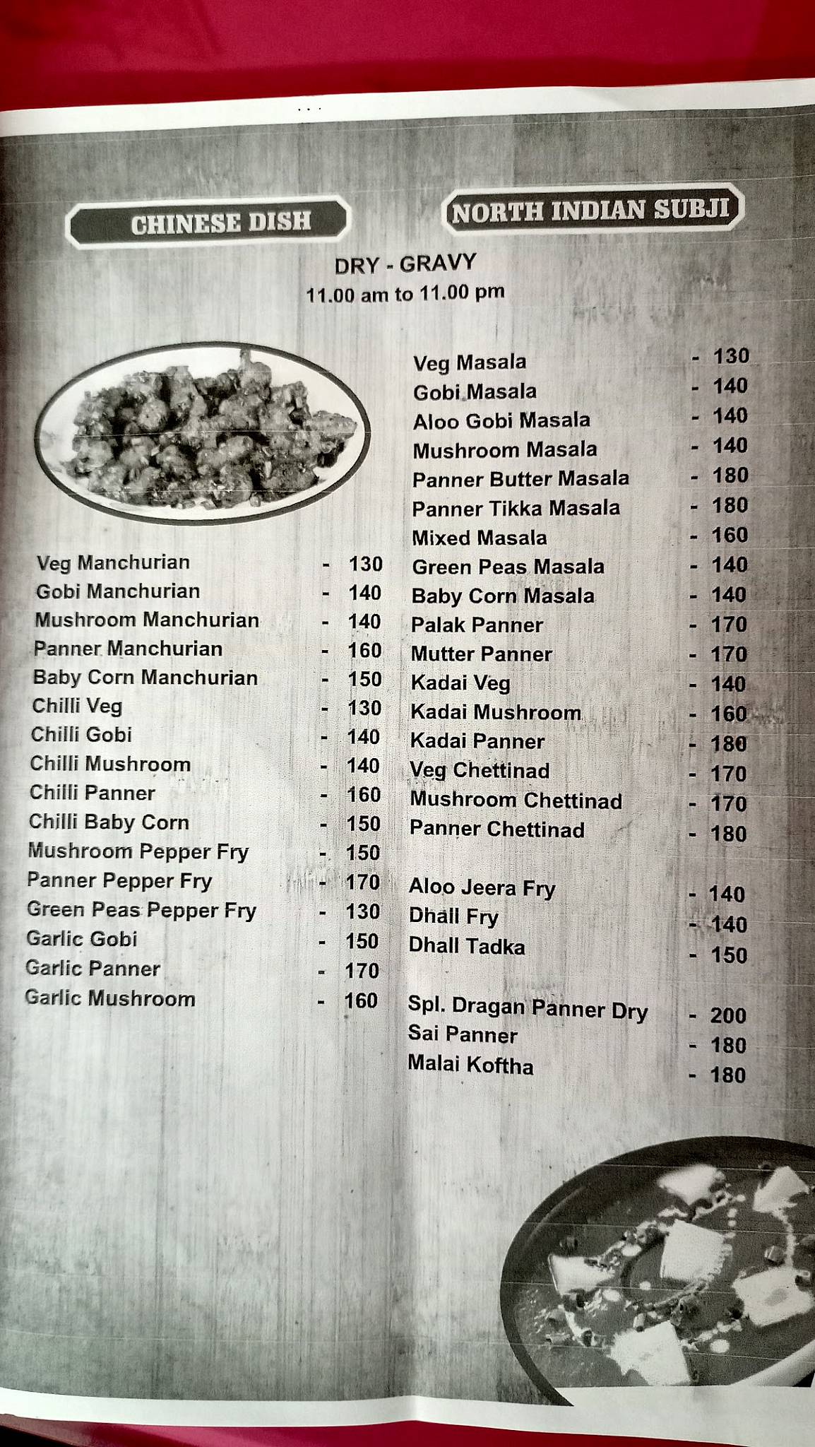 Brindha Bhavan Pure Vegetarian Restaurant menu