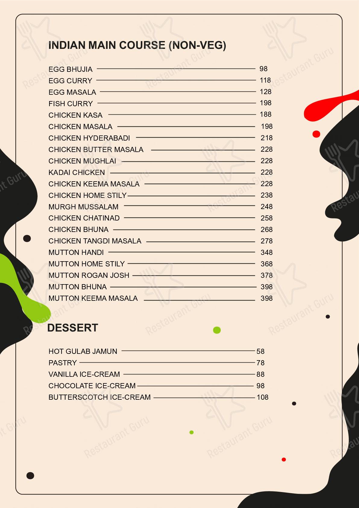 Broo98 Cafe & Restro menu - meals and drinks