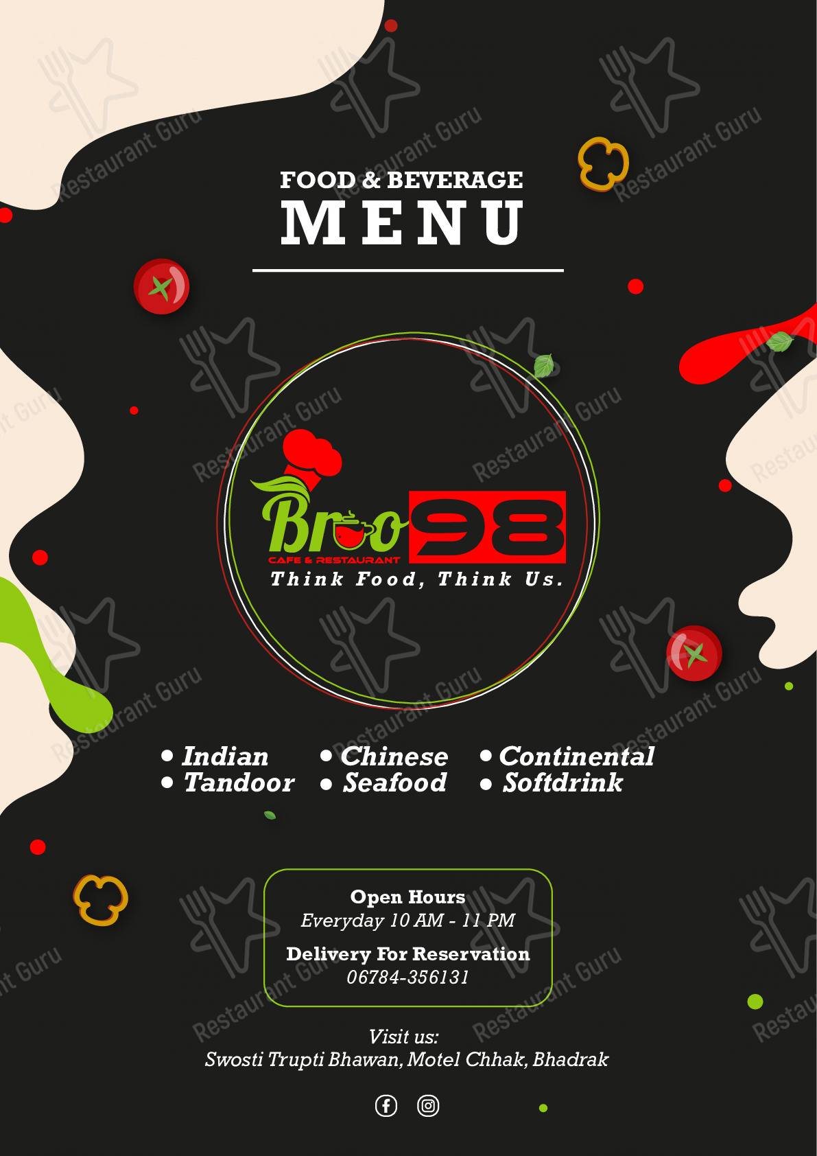 Check out the menu for Broo98 Cafe & Restro