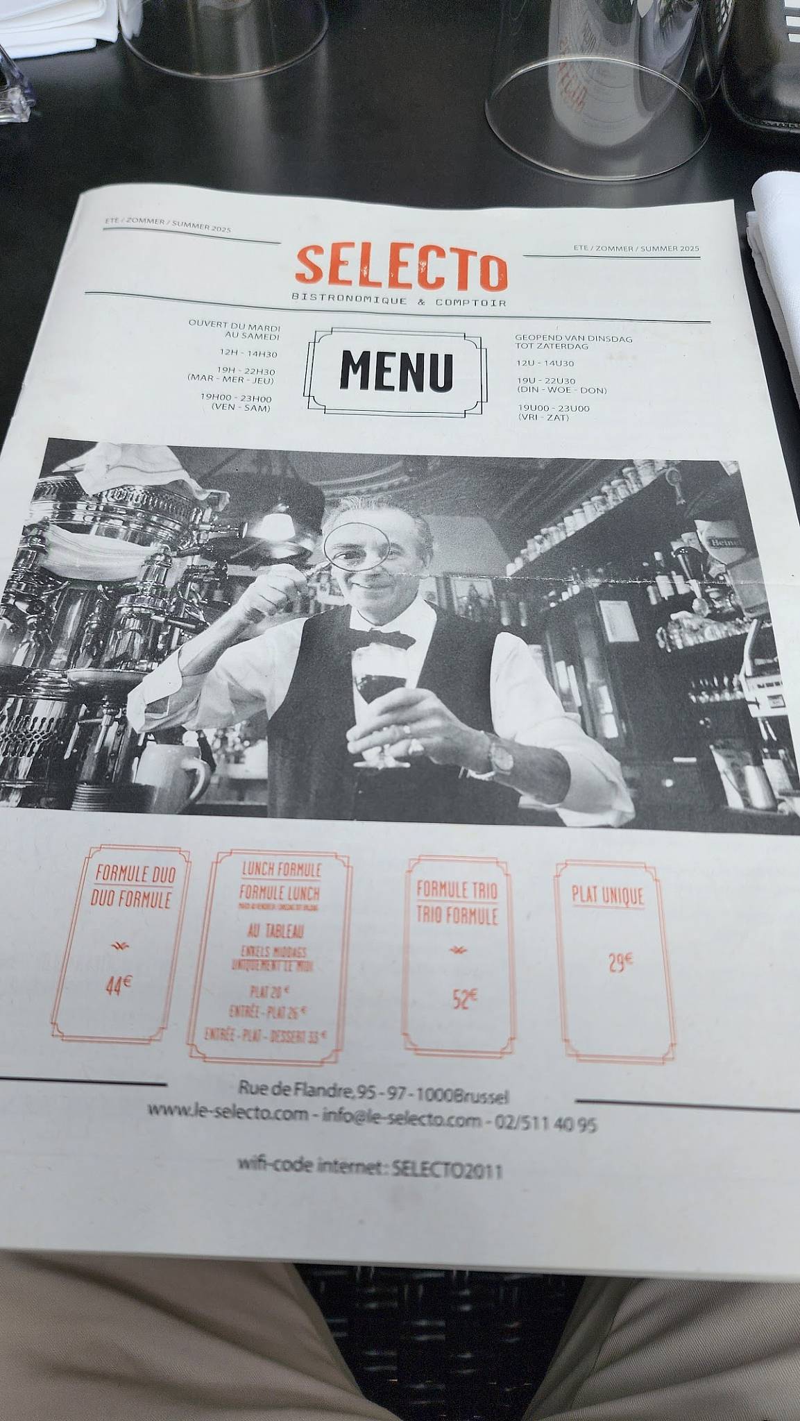 Menu de Le Selecto