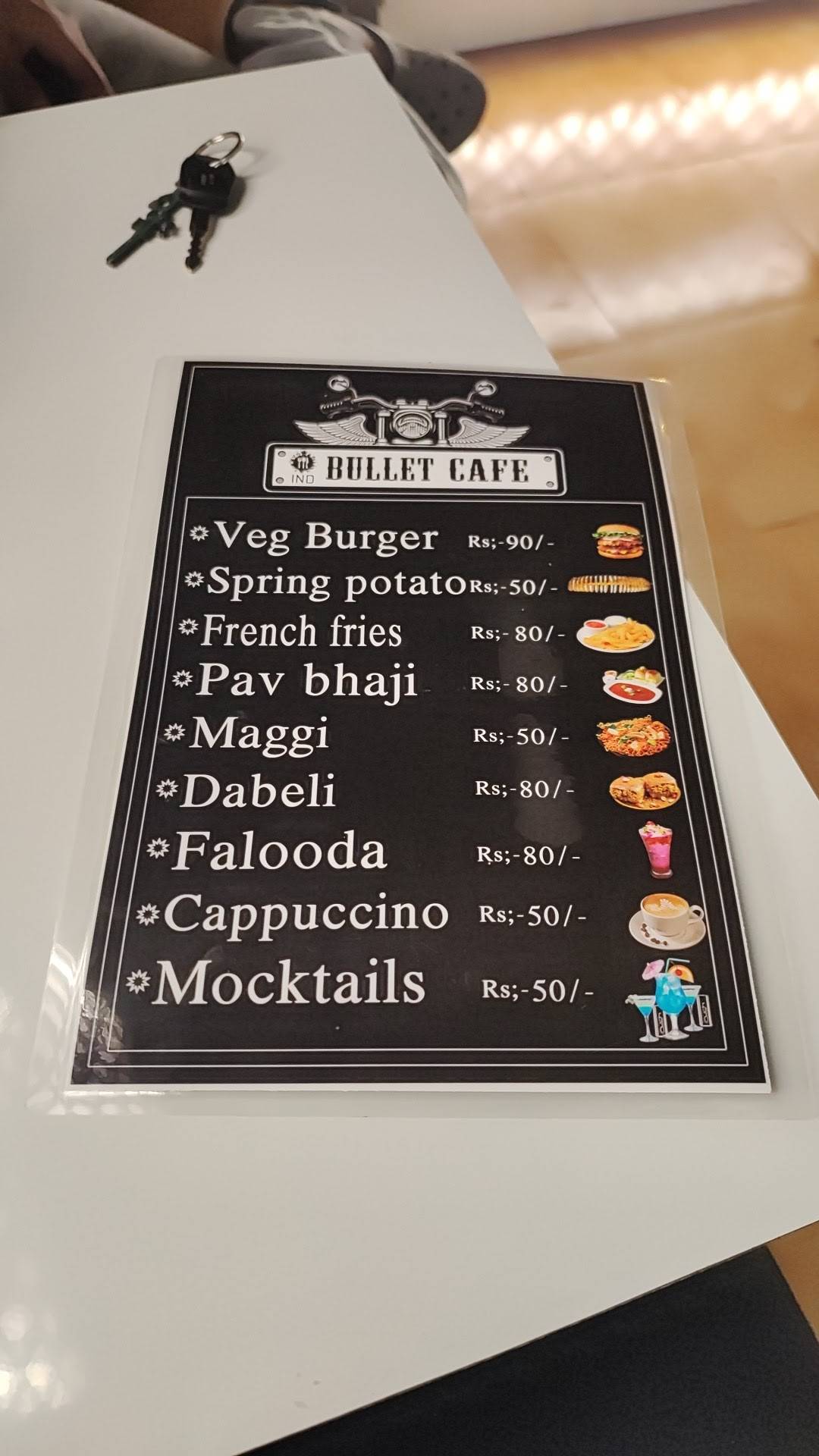 Bullet cafe menu
