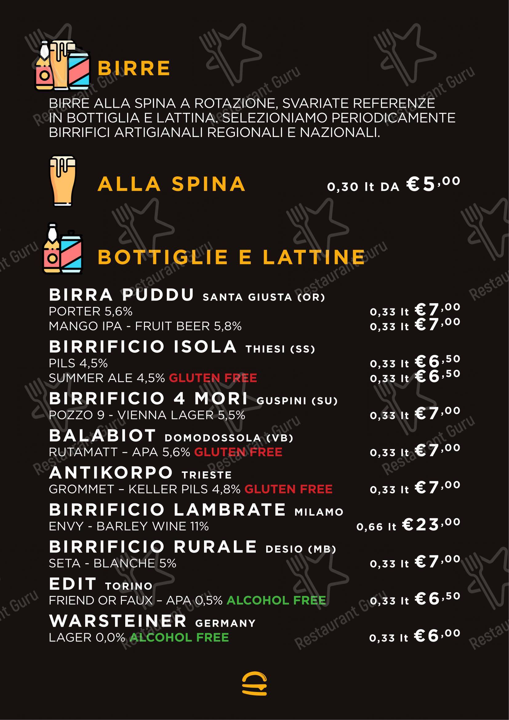 Menu per Buns Homemade Burger in Alghero