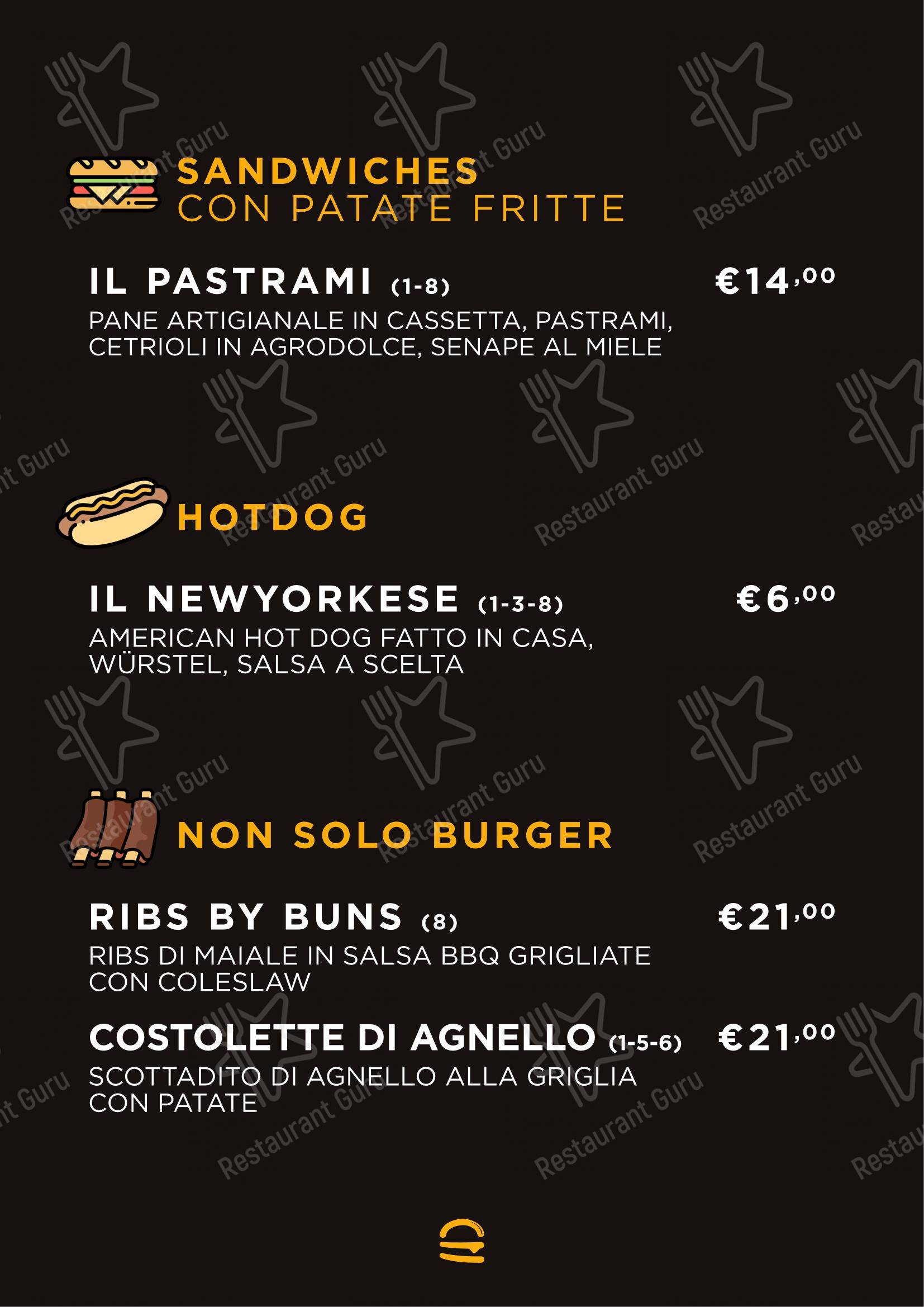 Menu per Buns Homemade Burger in Alghero